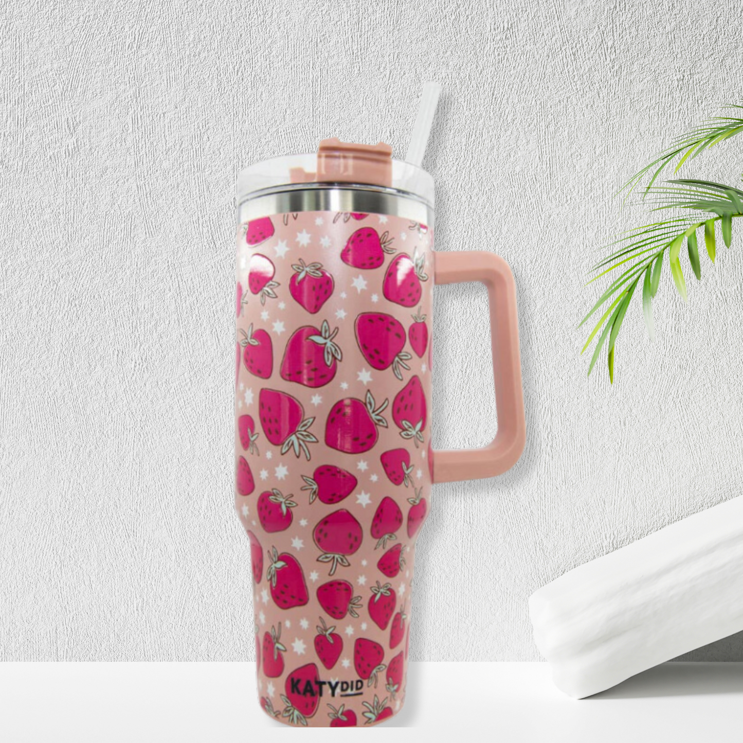 Strawberries Printed Coffee Tumbler