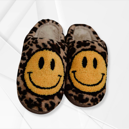 Leopard Happy Face Slippers