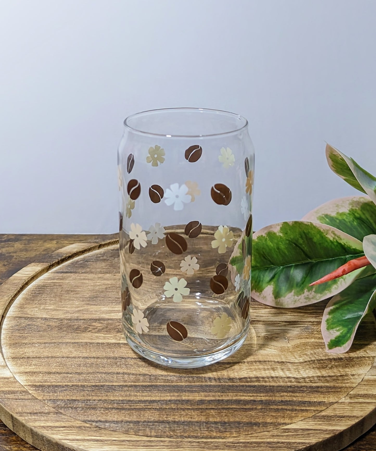 Coffee Bean 16 oz Can Glass Cup (Dishwasher Safe)