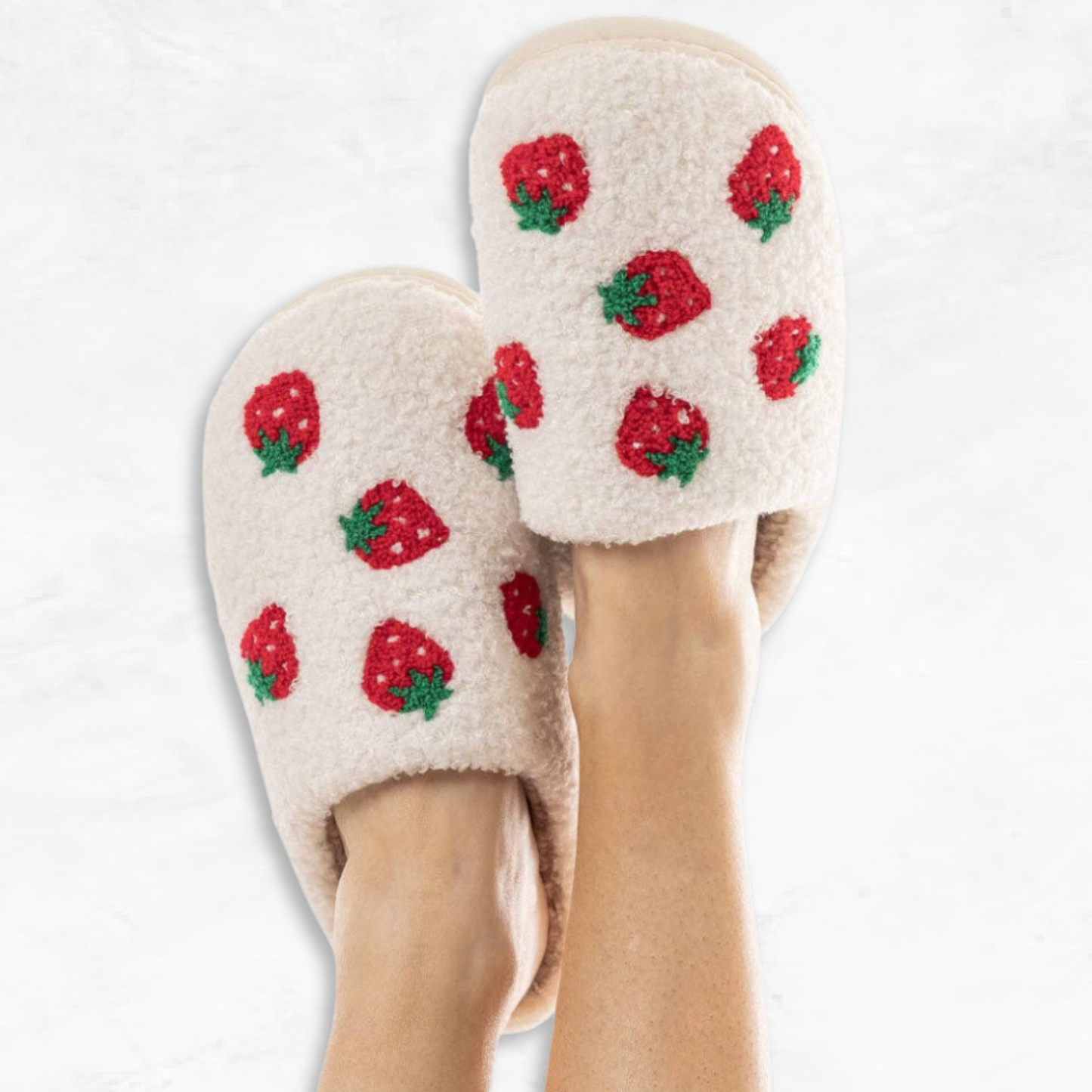 Strawberry Fuzzy Slippers for Women